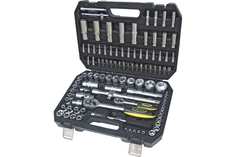 ЭВРИКА Набор торцевых головок 1*4"&1*2"DR 6-гранный 108 предметов ER-80108