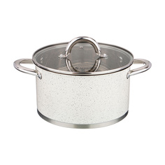 Agness 937-317 КАСТРЮЛЯ AGNESS СО СТЕКЛЯННОЙ КРЫШКОЙ, НЕРЖ.СТАЛЬ, СЕРИЯ АРКТИК 3,5Л 20Х11,