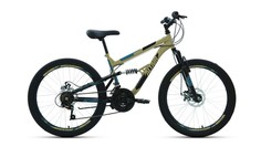 Велосипед FORWARD ALTAIR MTB FS 24 D, колесо 24, рост 15, сезон 2021-2022, бежевый/чер