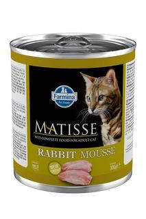 Влажный корм для кошек MATISSE MOUSSE, мусс с кроликом, 6шт по 300г Farmina