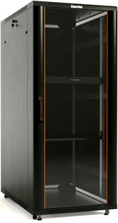 Шкаф Hyperline (TTB-4261-AS-RAL9004) напольный 42U 600x1000мм пер.дв.стекл задн.дв.спл.ста No Brand