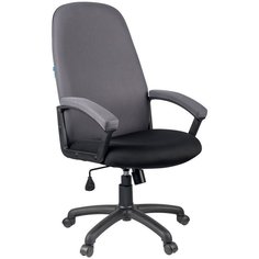 Кресло руководителя Helmi HL-E79 "Elegant", ткань TW черная/серая No Brand