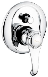 Встраиваемый смеситель для душа на 2 выхода Emmevi Tiffany, с дивертером, цвет хром-золото