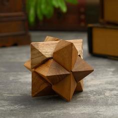 Головоломка из дерева "Загадка" 6 частей 9х9х9 см Bazar