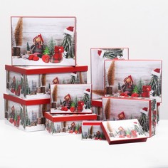 Набор Коробок 10 в 1 "Новогодняя кукла" 37,5 х 29 х 16 - 19 х 13 х 7.5 см Bazar