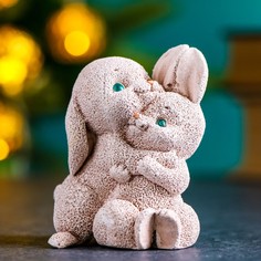 Фигура "Семейка зайчиков" бежевые, 8х6х5см Хорошие сувениры