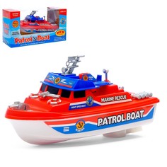 Катер «Патрульная лодка», работает от батареек, цвета МИКС. No Brand