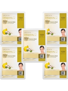 Маска косметическая для лица Dermal коллагеновая, с экстрактом листьев гинкго 5шт