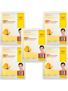 Маска косметическая для лица Dermal коллагеновая, с витамином С 5шт