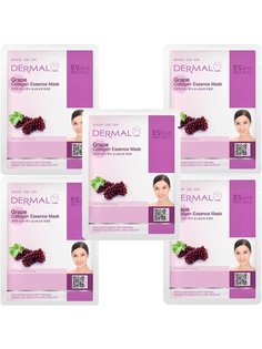 Маска косметическая для лица Dermal коллагеновая, с экстрактом винограда 5шт