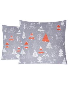 Декоративные наволочки (2 шт) из рогожки "Всё себе" Новогодний танец 45 x 45