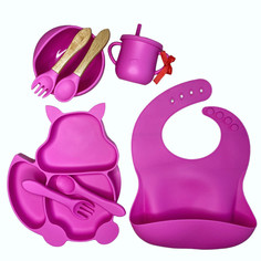 Набор силиконовой посуды для детей DD&SiliconeSet Set Белочка 690DDSR