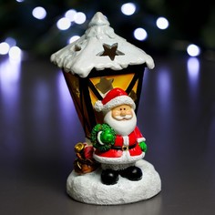 Фигура с подсветкой "Дед Мороз фонарь" 10х10х20см Хорошие сувениры