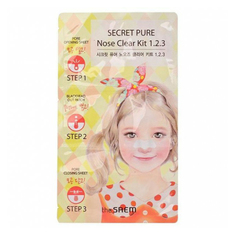 Патчи для носа The Saem Secret Pure Nose Clear Kit 3в1 от черных точек, 6 г