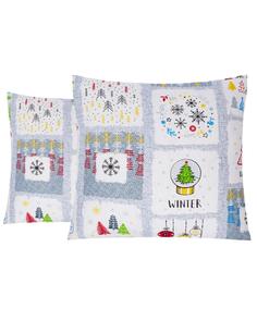 Декоративная наволочка Всё себе Снеговой взрыв, 40 х 40 серый