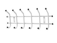 Вешалка настенная для одежды 6 крючков, белая (61*23*9см). ВТ-6 Алтайский металлист