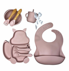 Набор силиконовой посуды для детей DD&SiliconeSet Set Белочка 690DDSK