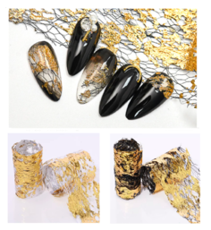 Переводная ажурная фольга Starlet Professional для дизайна ногтей, золото