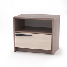 Тумба прикроватная Оптимум ясень шимо светлый/темный No Brand