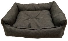 Лежак StylChairs для собаки кошки с бортиками, текстиль, цвет темно-серый