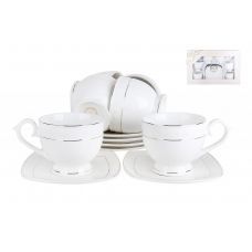 Набор чайный Коралл K01-C Династия фарфор 12 предметов 290мл обводка золотом