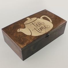 Коробка для чайных пакетиков с узором из 4 отделений чайник время чая tea time - 121 No Brand