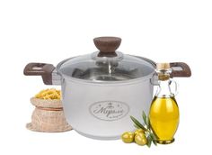 Кастрюля с крышкой с ненагревающимися ручками Merali 4,8 л для всех видов плит Мерали