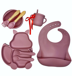 Набор силиконовой посуды для детей DD&SiliconeSet Set Белочка 690DDSSL