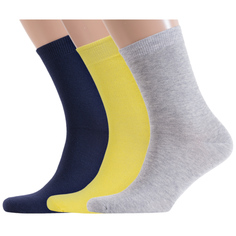 Комплект носков унисекс ХОХ 3-X-3R15 синих; желтых; серых 25