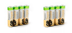 Батарейки GP,Super Alkaline ААA/LR03, 4 штуки в пленке, 2 упаковки
