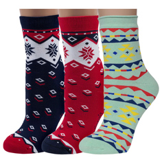 Комплект носков женских ХОХ 3-GZ-3Rs синих; красных; зеленых 23