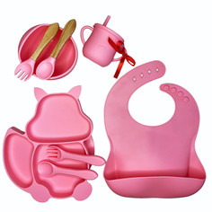 Набор силиконовой посуды для детей DD&SiliconeSet Set Белочка 690DDSP