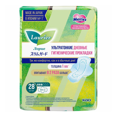 Прокладки Laurier Super Slim Guard ультратонкие гигиенические дневные с крылышками, 28 шт.