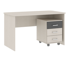 Стол письменный с тумбой Город сосна Карелия/черный глянец 60,4х110,4 No Brand