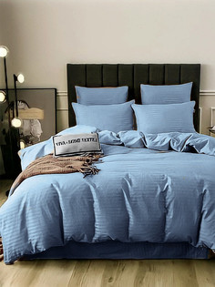 Пододеяльник сатин-страйп Milky Garden "M-BLUE" евро на молнии 200x215 см