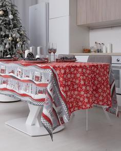 Скатерть на стол из рогожки "Всё себе" Новогодняя вьюга 150 х 260