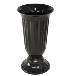 Ваза цветочная вазон черный 1л 14х14х24 см Милих пластик