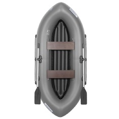 Лодка гребная для сплавов с надувным дном Лоцман Турист 300 ВНД (Серый)
