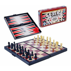 Настольная игра 1Toy 3 в 1 Шашки-шахматы-нарды