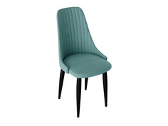 Стул ТриЯ Франк Конус 2 Черный матовый / Аквамарин микровелюр Triya