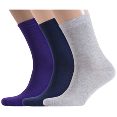 Комплект носков унисекс ХОХ 3-X-3R15 фиолетовых; синих; серых 23