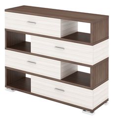 Стеллаж Мэрдэс СБ-40/4-ПВК (закругленная верхняя полка) Шамони/Карамель Merdes