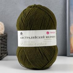 Пряжа Пехорский текстиль Австралийский меринос мериносовая шерсть, акрил, 423-Болото Пехорка