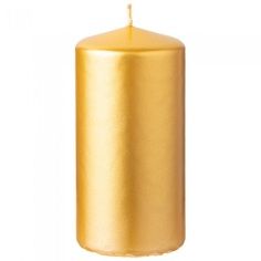 Свеча декоративная колонна Bartek Candles Classic metallic 5 x10 см перламутр-золото