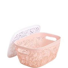 Корзина для хранения "Leaves" medium розовый No Brand