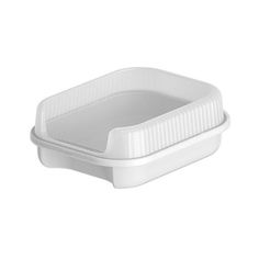 Туалет с бортиком и совком для кошек, Bentfores, 48 х 37 х 16,5 см, белый/прозрачный