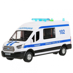 Машина Технопарк FORD TRANSIT Полиция, 22,5 см., свет, звук, ОС-TRANSITVAN-22PLPOL-WH