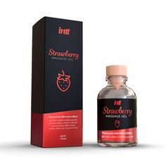 Массажный гель с ароматом клубники Strawberry 30 мл Intt