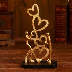 Сувенир "Место любви" алюминий, дерево 15,2х7,6х26,7 см (золотое покрытие) No Brand