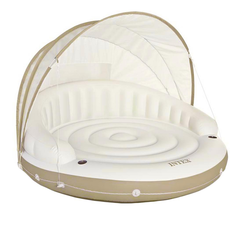 Надувной матрас Intex с навесом бело-бежевый 199 x 150 см